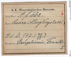 Etiketten zu Quarz (Bergkristall) (NHMW-MIN-Af662)